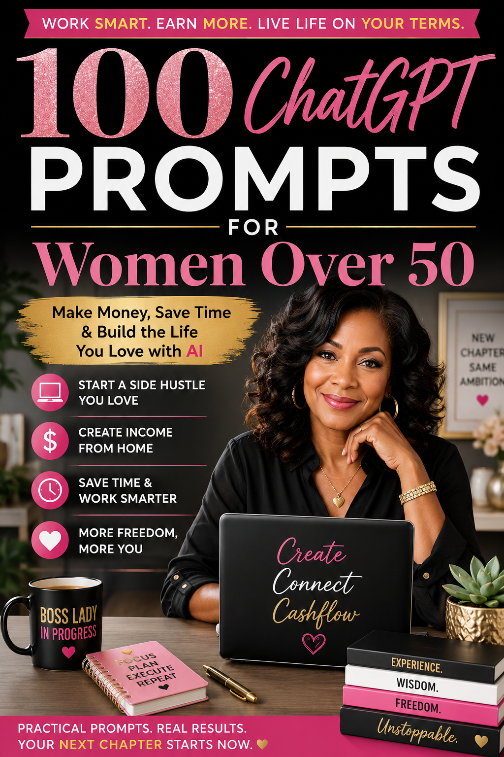 100 ChatGPT Prompts for Women Over 50 ebook cover
